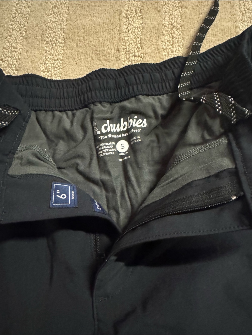 Chubbies Black Performance Shorts - Small